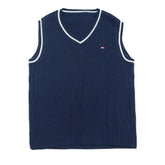 Sweater V-Neck-Sleeveless Navy Blue Color | Little Darling